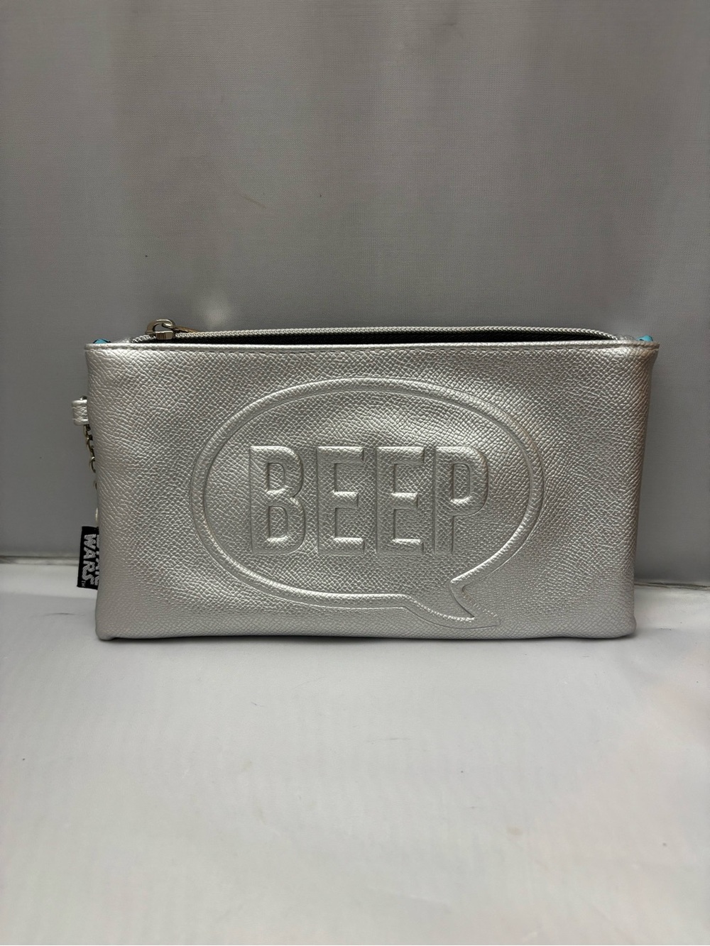 Silver 'BEEP' Embossed Men's Clutch Pouch